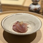 温石 -  ⑧ハガツオのしゃぶしゃぶ、水菜ともみじおろしと共に