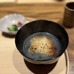 温石 - ⑭蛤と猪の出汁と焼き煎餅ご飯