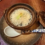 分とく山 - 先付け　熱々のスープ　美味しい