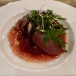 旬彩ダイニング ばんび - 寒ぶりのカルパッチョ　赤ワインおろしソース