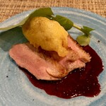 旬彩ダイニング ばんび - 合鴨のコンフィと松本一本ネギのフリット
