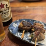 Moegi - 串メニュー「豚トロシソ巻き/椎茸肉詰め」 ദ്ദി˙◡･)