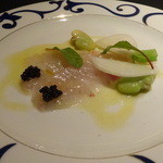 IWBろまね - スズキのカルパッチョ　空豆のくさみもなし^^v