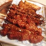 長安 ぴかいち - 晩御飯は、中華ラム肉串などなど！(＾ｰ^)ノここの珍しいメニューの一つ(￣▽￣)
ラム筋や野菜の串も沢山あって満足、満足(^○^)