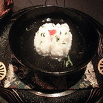 龍吟 - 鱧の葛叩き椀 賀茂茄子を包んで…