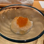 鮨割烹 流 - カリフラワーのムース魚介出汁のジュレ とびこ乗せ