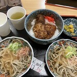 一筆啓上茶屋 そば処 - 福井県人セット［越前おろしそば＆ソースカツ丼］