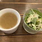 5デイズコーヒー - ランチのサラダとスープ