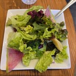 Un Chat noir - ガレットに追加300円で頼めるサラダセットのサラダ(食べかけ)