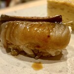 すしやのたい悟 - アナゴ　　そのうち［たい悟］アナゴ握りのアルバム作るか。自分の鮨ノートに、とすら。