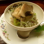 懐石料理 桝田 -  蒸しアワビ、じゅんさい