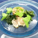 エクシブ琵琶湖　 -  オードブル　備長鮪の柚子風味サラダ仕立てに季節野菜のゼリー寄せ添え