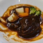 キッチン ブルー グローブ - かなりシチューが減ってきた