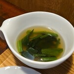 キッチン ブルー グローブ - 最後のほうれん草スープ