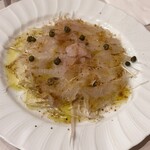 CANE & Gatto - 佐島産寒平目のカルパッチョ レモン風味イタリア産カラスミ添え