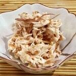 築地 布恒更科 - ささみとみょうがの梅あえ