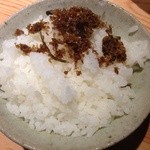 一途 - サービスでついてるライス。スープと一緒に食べても美味しい！