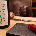 鮨 実紀 - 十四代と赤身漬け（一緒に撮りたかった）