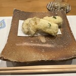 旬菜 おぐら家 - 最初からめちゃくちゃ美味しい蓮根と穴子の天ぷら。