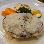 キッチン ブルー グローブ - 正面から、やまもりな大根おろし