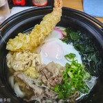 手打ちうどん 空 - 鍋やきうどんに海老天on
