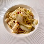 Au Depart Cinq fers - コース　パスタ　ホタテ