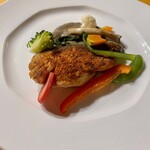 Au Depart Cinq fers - コース　メイン　白身魚のケイジャン風