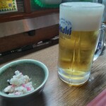 味の蔵どんつく - 生ビールとお通し