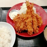 かつや - エビヒレメンチ定食　923円(100円割引)