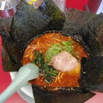 山岡家 - 辛味噌ラーメン820円、海苔5枚140円(2024.12.8)