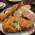 とんかつ 桐の家 - 上ロース、エビフライ、ひとくちヒレカツ