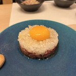 47都道府県の日本酒と炉端焼き 浦島 - 葱まみれ和牛ゆっけ ¥1,600