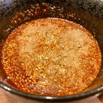 広島つけめん まるとちび - 美味しかった旨辛のスープ♪