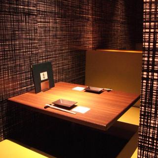 落ち着いた完全個室でお食事を