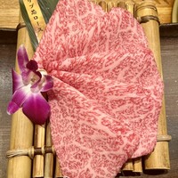 和牛 まつした 本通り店 - 焼きしゃぶリブ芯ロース。両面を10票ほど炙ってポン酢醤油で頂きます。