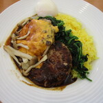 ココス - 料理写真:ココスのきのこハンバーグプレートダブル+追加温泉玉子