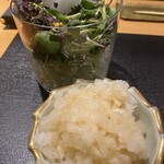 とり やまもと - 口直しのマイクロ野菜と大根おろし