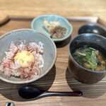 日本料理FUJI - 鰹節と胡麻の卵かけご飯 お味噌汁