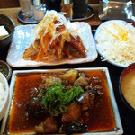 Wakuwaku - 麻婆ナスと白身魚フライ定食