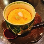 厨 花膳 - あん肝とマダチの茶碗蒸し