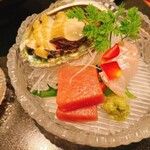 厨 花膳 - 中トロ 煽り烏賊 蝦夷鮑