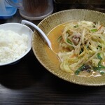 ラーメン仙花 - 味噌タンメン 1000円 並ライス 150円