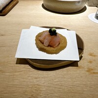 天ぷら成 - 甘えび＆キャビア、海老煎餅  