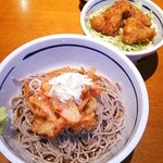 蕎麦の花 - ランチのかき揚げ蕎麦とソースカツ丼♡よく見たらアゲアゲ～(／。＼)