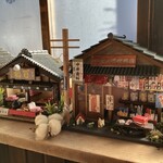 土手の伊勢屋 - 店内のジオラマ