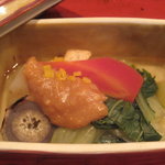 草喰 なかひがし - 12月【煮物】根菜と杓子菜の柚子味噌田楽