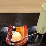 島津 - 一番茶と黒糖アイス