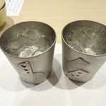 割烹 大田川 - 銀のグラスで