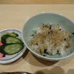 割烹 大田川 - ジャコ飯と香の物