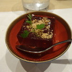 割烹 大田川 - ほうじ茶のゼリーきな粉掛け